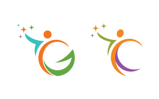 Healthy life Human character logo sign illustration v3.22