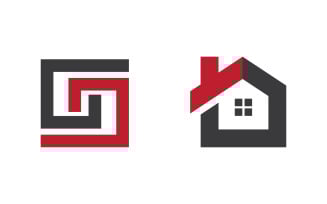 Home industrial Property concept icon logo illustration v3.48