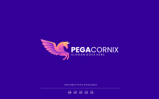 Gradient Modern Pegasus Logo Design