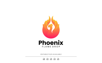Gradient Modern Phoenix Flame Logo