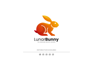Gradient Modern Rabbit Logo Design 241