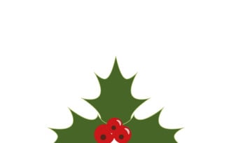 Holly Berry Christmas Illustration Set Isolated on White