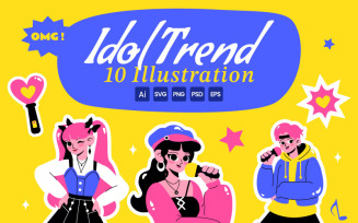 10 K-pop Idol Trend Illustration