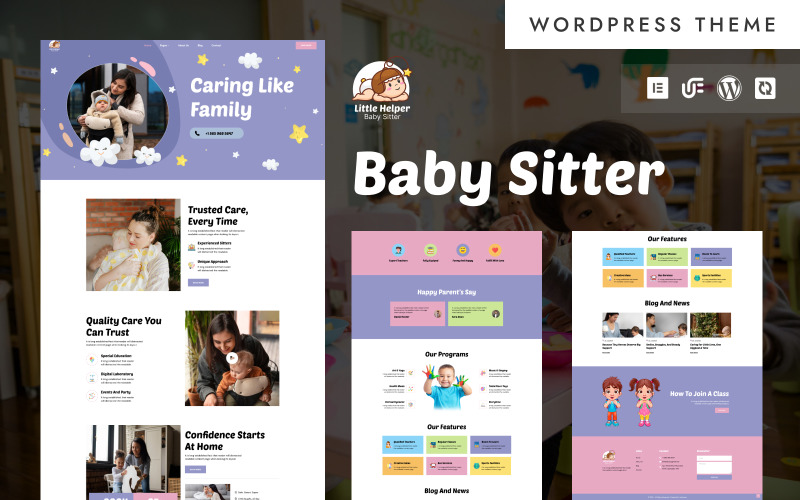 Little Helper - Babysitter & Children’s Care WordPress Elementor Theme WordPress Theme