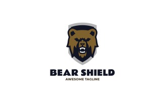 Mascot Bear Shield Logo Design