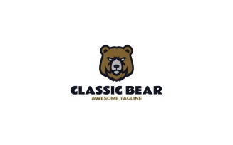 Mascot Head Bear Logo Design