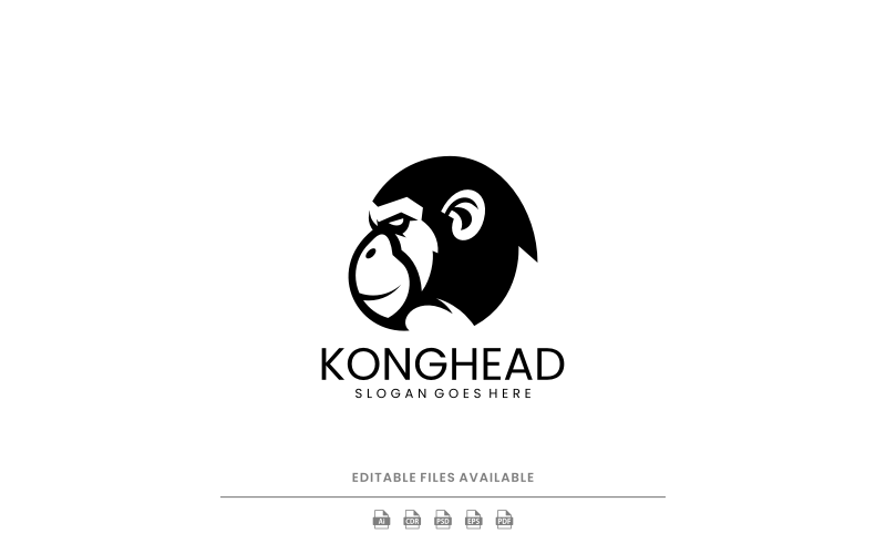 Modern Silhouette Kingkong Logo Design Logo Template