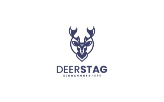 Monoline Deer Stag Logo Design