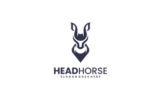 Monoline Head Horse Logo Design