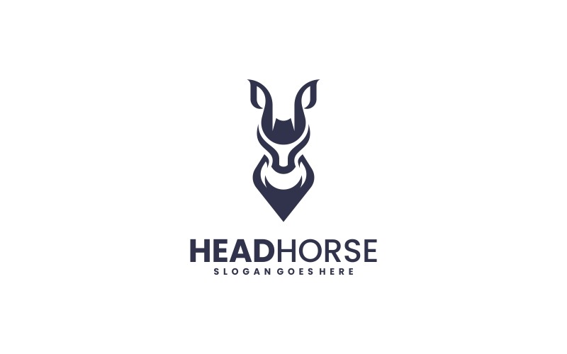 Monoline Head Horse Logo Design Logo Template