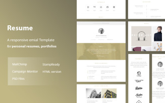 Resume - Responsive Email Template + Online Editor