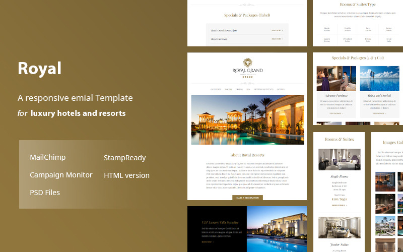 Royal - Responsive Email Template + Online Editor Newsletter Template
