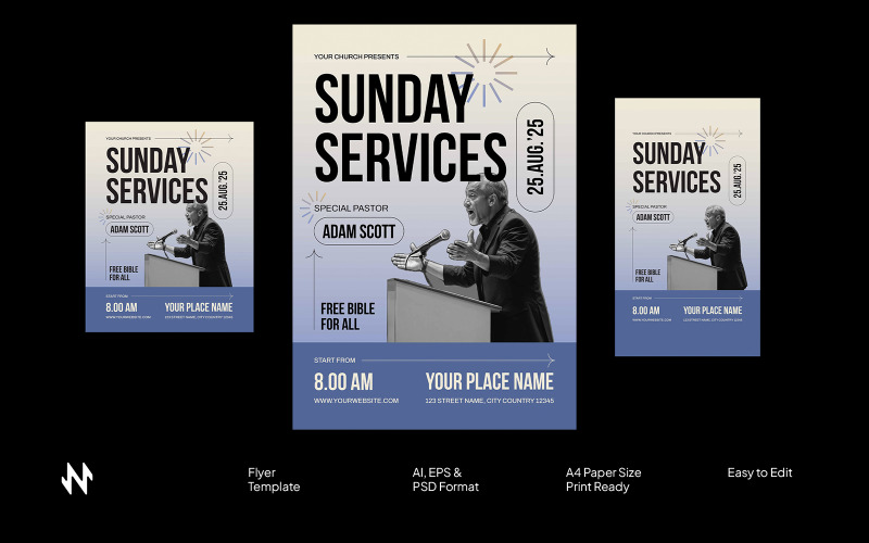 Simple Sunday Church Flyer Corporate Identity