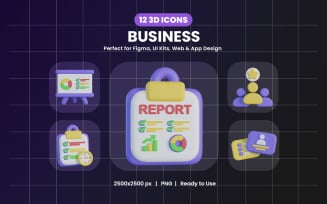 Business 3D Icon Pack Design