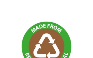 Eco-Friendly Recycled Material Circular Badge Vector