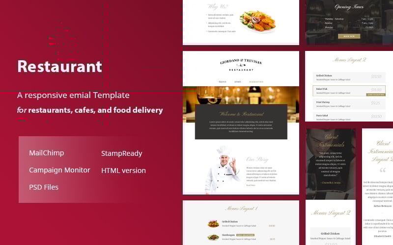 Elegant - Restaurant Email Template Newsletter Template