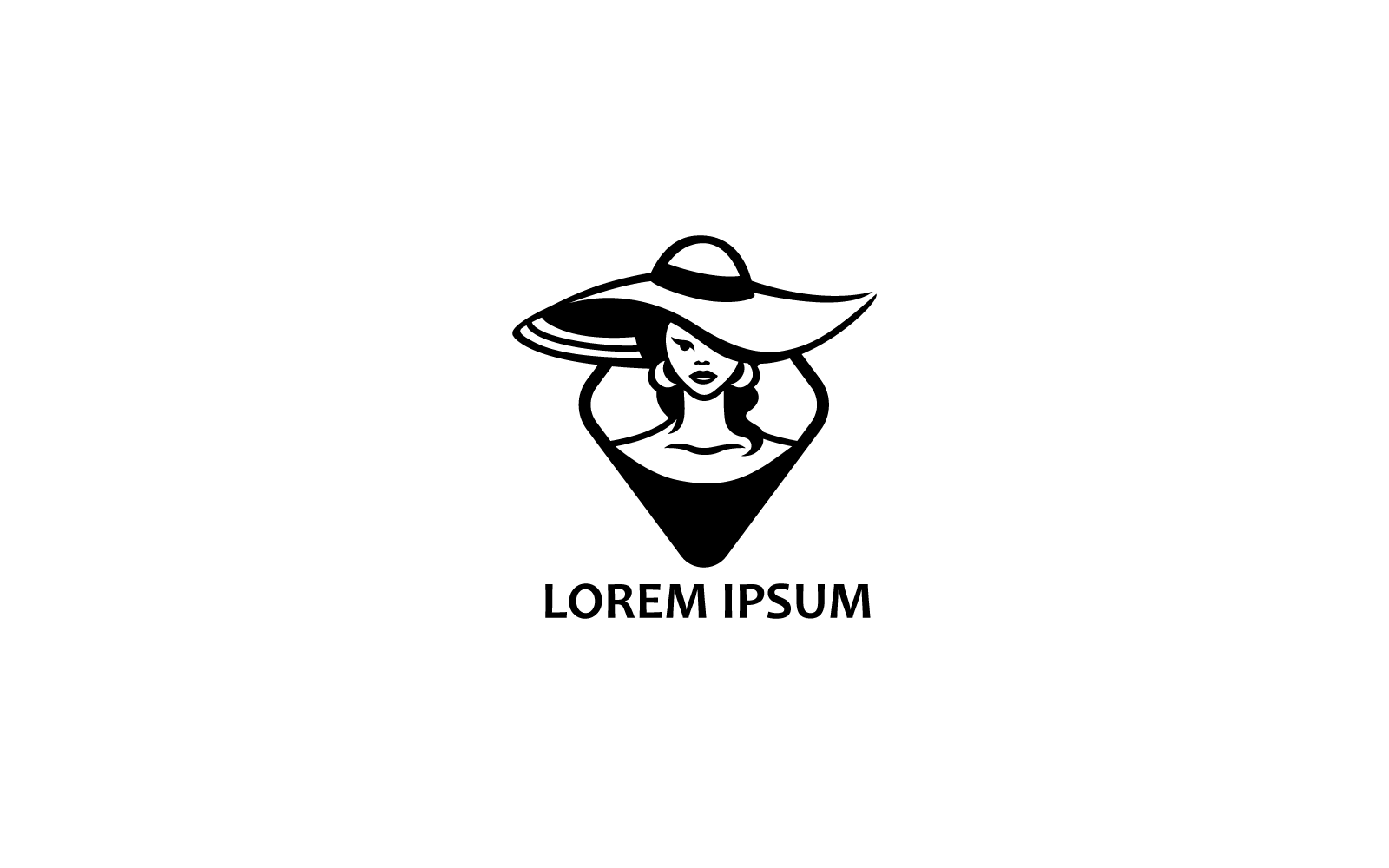 Elegant Women in Hat Logo Template – Fashion & Beauty Brand Design