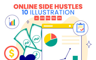 10 Online Side Hustles Illustration