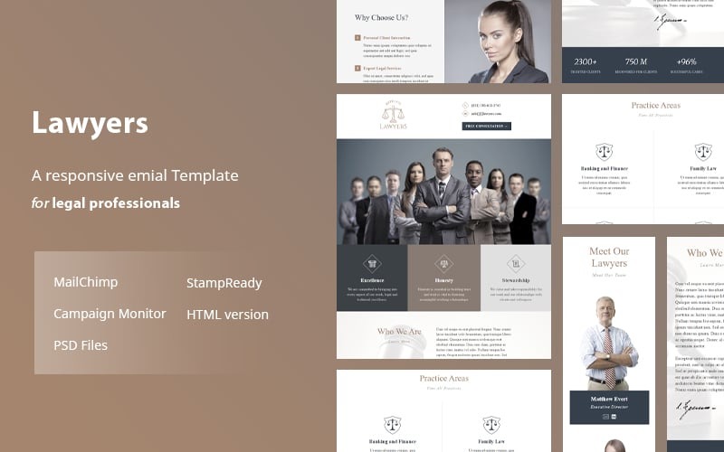 Lawyers Responsive Email Template Newsletter Template