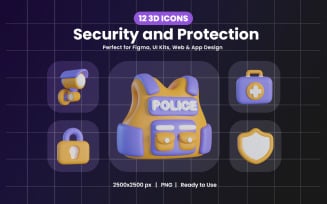 Secure & Protection 3D Icon Pack
