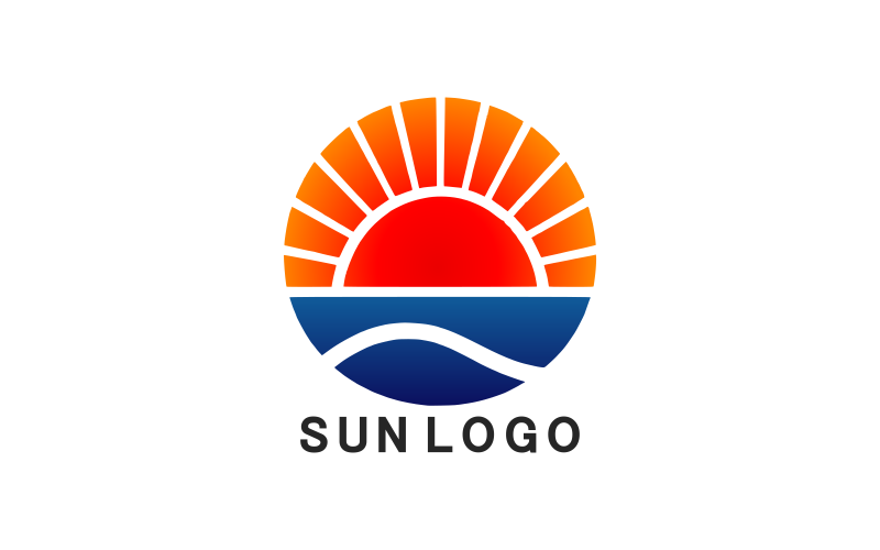 Sun Ocean Creative Design Logo Template