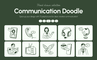 Communication Doodle Icon Set