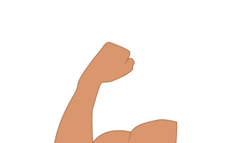 Muscular Arm Thin Line Icon for Fitness Logos & Medical Design
