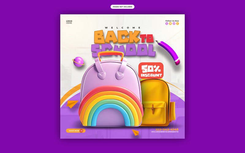 Student Welcome Back to School Template Social Media