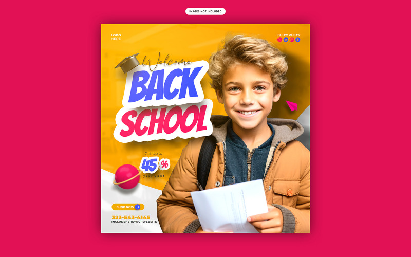 Vibrant Back to School Poster Templates Social Media