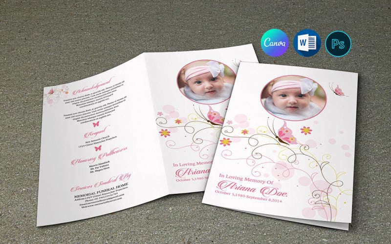Child Funeral Program Template Corporate Identity