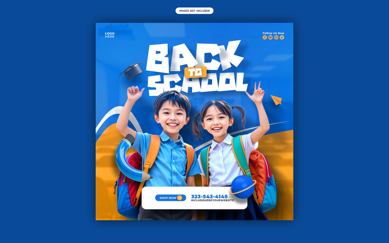 Minimalist Back to School Promo Template Social Media