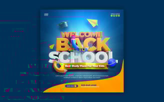 Modern School Season Social Media Ads Design