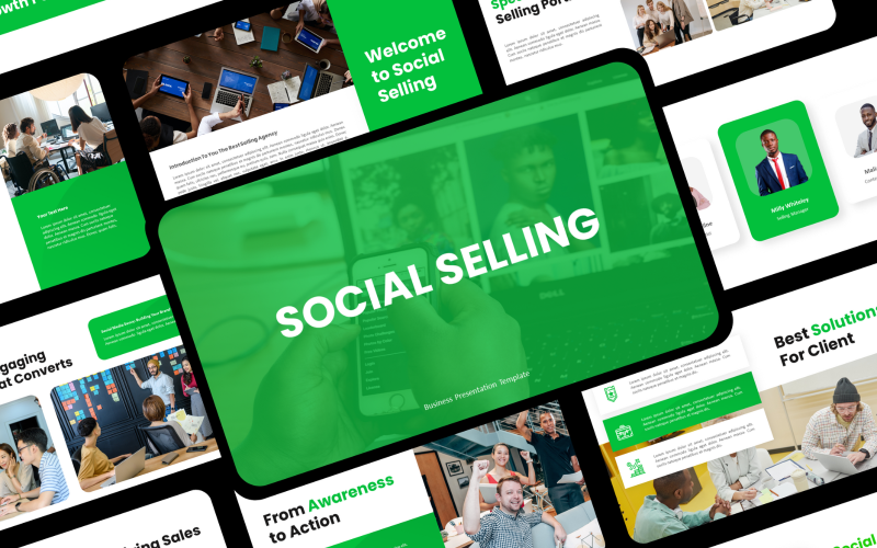 Social - Business Presentation Powerpoint PowerPoint Template