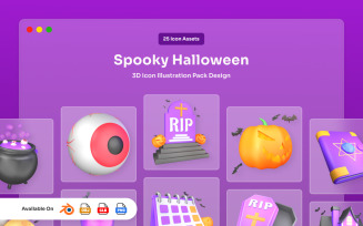 Spooky Halloween 3D Icon Pack