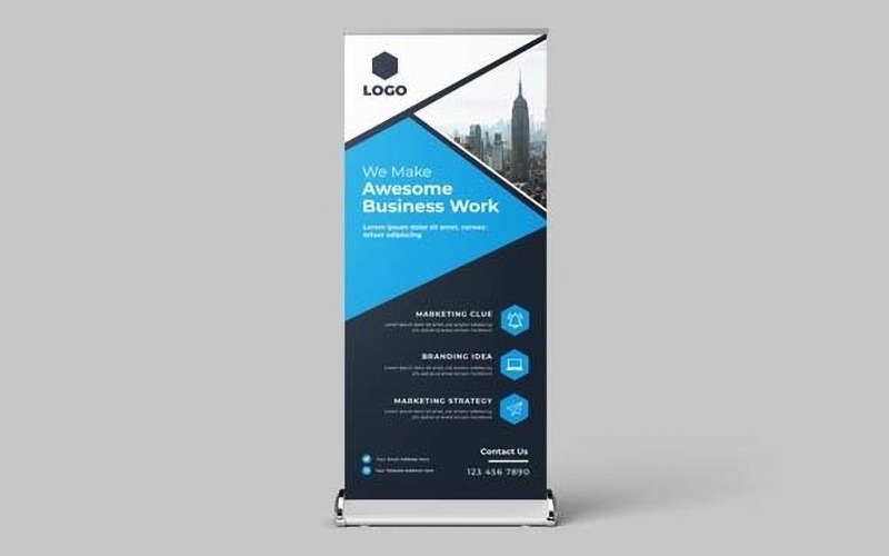 Business Roll up Display Standee Banner Template Ver-37 Corporate Identity