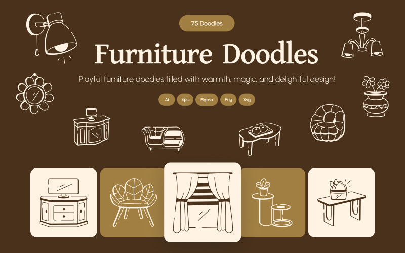 Furniture Doodle Icon Set