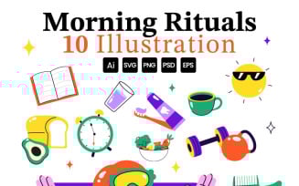 10 Daily Morning Rituals Illustration