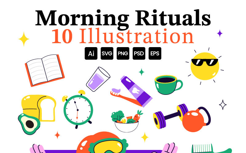 10 Daily Morning Rituals Illustration