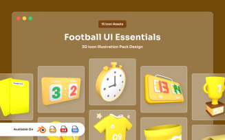 3D Football Essentials Icon Pack
