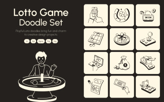 Lotto Game Doodle Icon Set