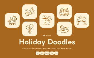Modern Holiday Doodles Art Set