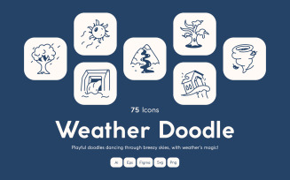 Modern Weather Doodle Art Set