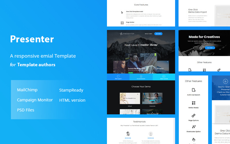 Presenter - Responsive Email Template + Online Editor Newsletter Template