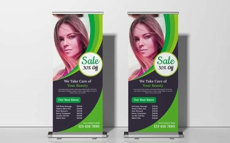 Spa Beauty Salon Roll Up Banner Standee Ver-2 Corporate Identity