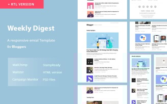 Weekly Digest Newsletter Email Template + RTL