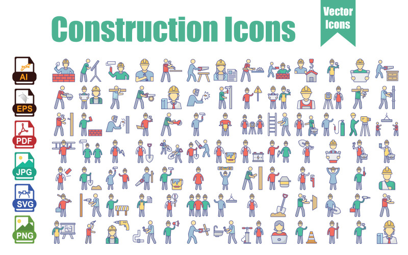 Construction Icons Pack – Professional Vector Set for Builders & Engineers Icon Set