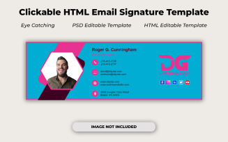Elegant Email Signature Template | Minimal PSD Design | Editable in Adobe Photoshop