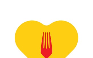 Healthy Food Heart with Fork Icon - Culinary Wellness Symbol