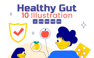 10 Healthy Gut Illustration