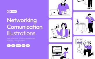Networking and Communication Illustration Set